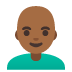 👨🏾‍🦲 man: medium-dark skin tone, bald display on Google